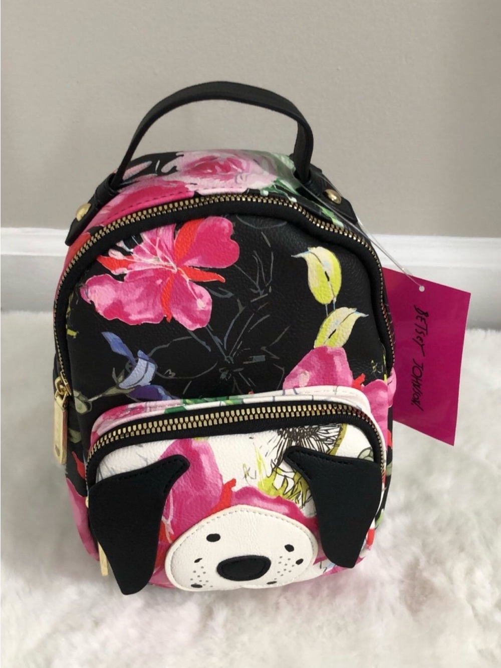 Betsey Johnson Kitsch Backpack Floral Doggy